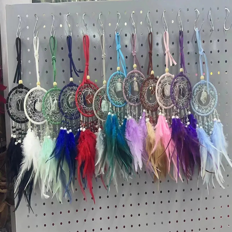 attrape rêves ethnique plumes filetage boho chic crochets ornement suspendu