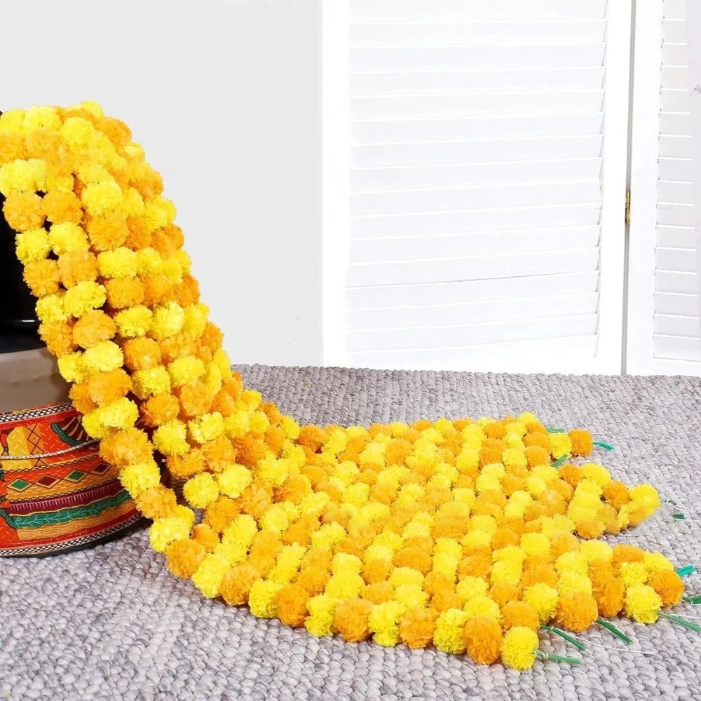 guirlande florale artificielle festives boules fleurs compactes couleurs vives indien festive ornement fête sans