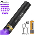 lampe torche uv 10w rechargeable lumière noire 365 405nm détecteur animaux billets minéraux led