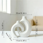vases decoratifs blanc noir modernes sculpturaux minimalistes fleurs artificielles chambre salon