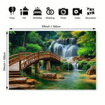 toile d'art paysagère cascade pont naturelle verte anniversaire mariage décoration événement familial festive