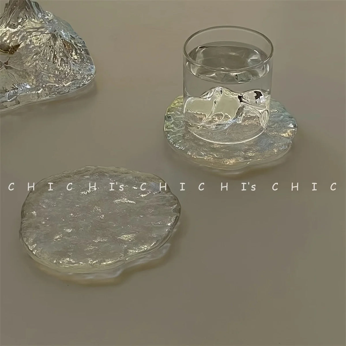 coasters transparents texturés moderne résistant chaleur maison unique