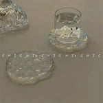coasters transparents texturés moderne résistant chaleur maison unique