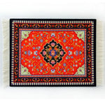 tapis sol persan motif floral classique franges décoration intérieur maison