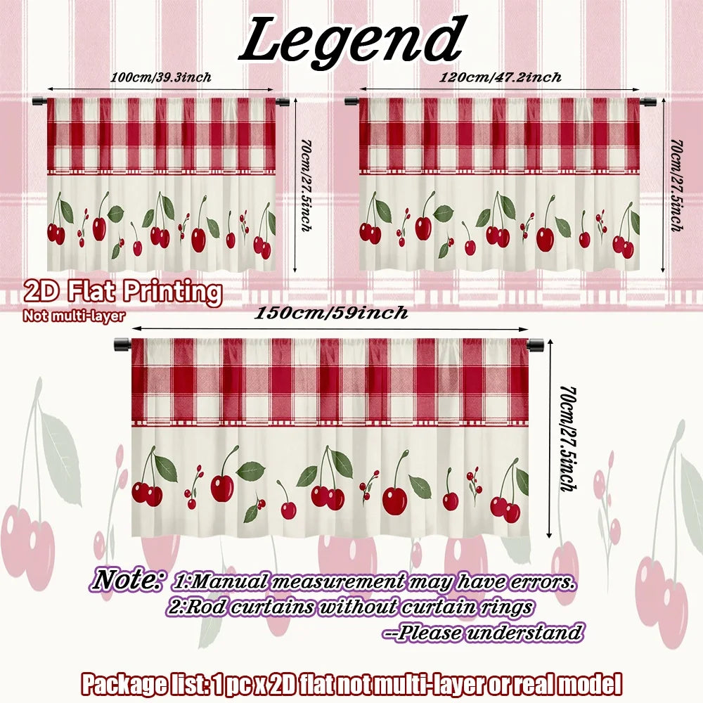 rideau cuisine classique carreaux rouge blanc cerise opacité rustique minimaliste