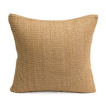 housse coussin tissée jute motif quadrillé vert rustique décor feuilles