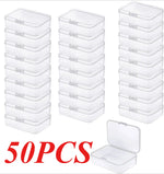 boîtes rangement transparentes modernes réutilisables clips pratique 6.5x4.5cm 20pc 30pc 50pc