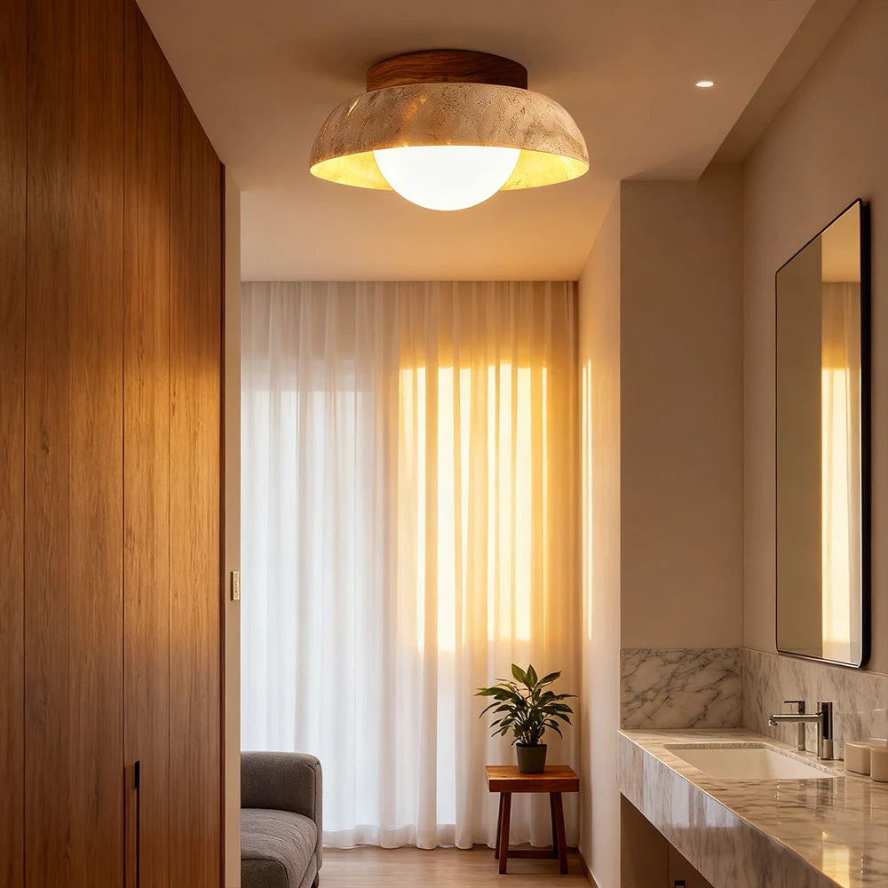 lampe moderne marron marbrée texture naturelle éclairage industriel fixations invisibles led chambre hall