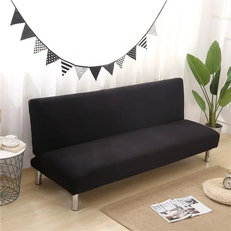 housse canapé deux places noire coton uni moderne couvre lit salon extensible lavable