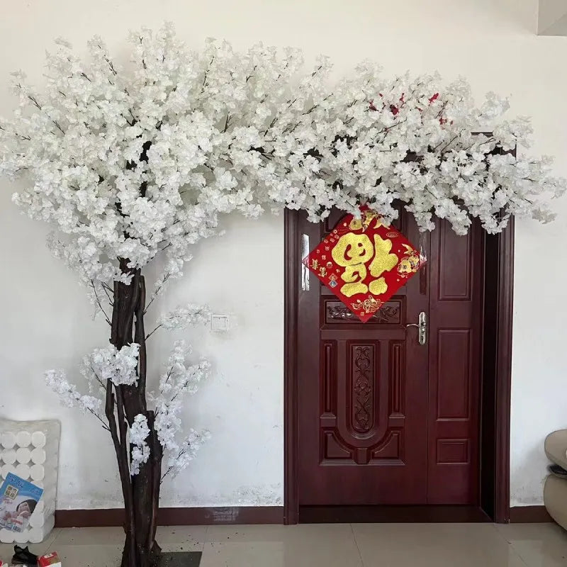 arbre artificiel fleurs blanches décoration intérieure moderne blanc maison événements
