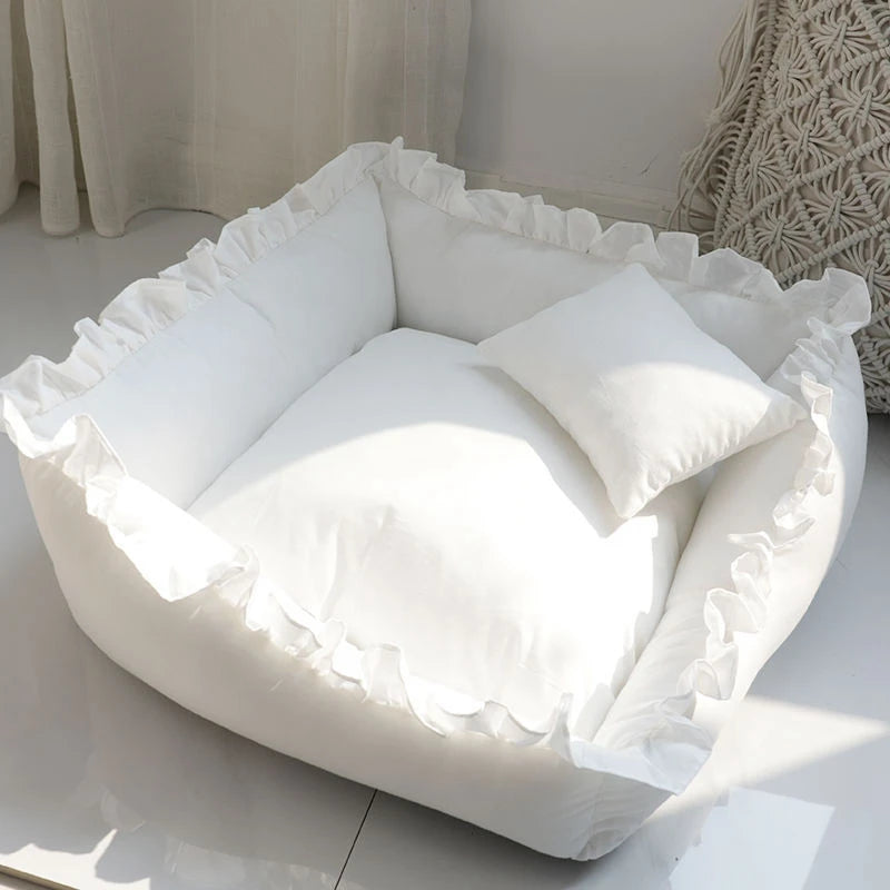 lit animal blanc volants classique coussin respirant taille nylon washable