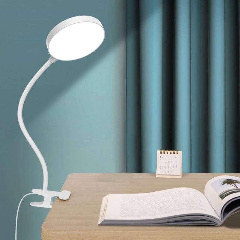 lampe pince flexible led usb rechargeable 360 rotation noir blanc moderne