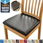 Housse coussin chaise imperméable cuir élasthanne noir