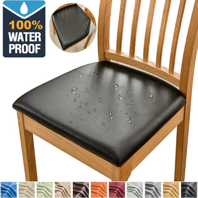 Housse coussin chaise imperméable cuir élasthanne noir