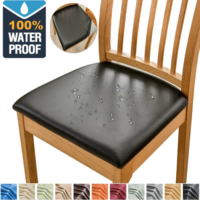 Housse coussin chaise imperméable cuir élasthanne noir