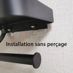 porte papier toilette étagère intégrée moderne minimaliste adhésif blanc noir gris