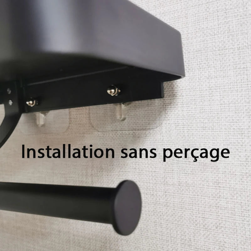 porte papier toilette étagère intégrée moderne minimaliste adhésif blanc noir gris