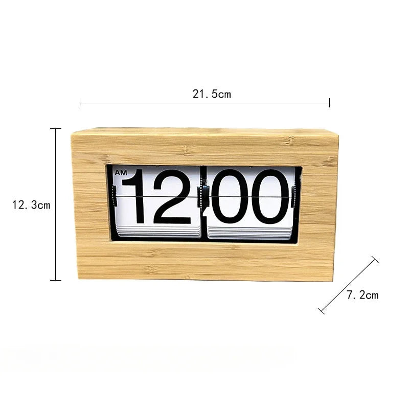 horloge flip bois grainé vintage horloge numérique page tournante décoration intérieure moderne