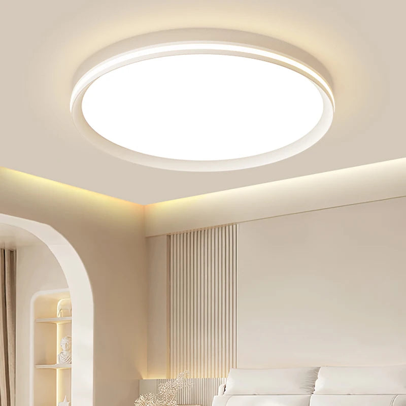 plafonnier led moderne blanc beige rond flux lumineux variable toucher interrupteur monté surface