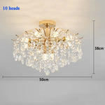 chandelier moderne crystal or led lumiere salle blanche bleue élégante