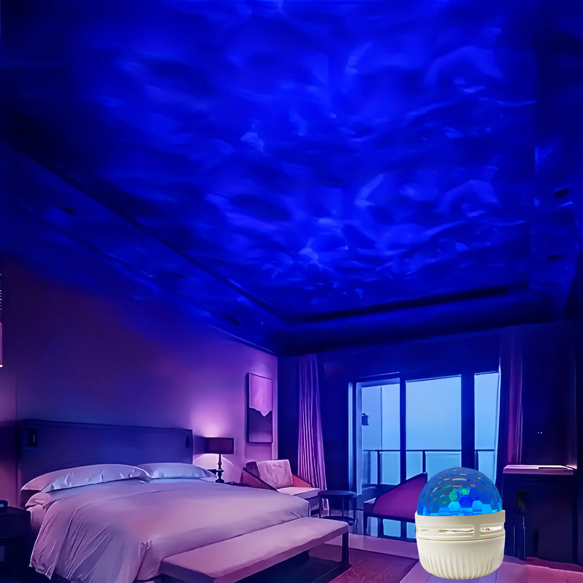 projecteur led blanc moderne télécommande aurore nordique ondulation eau décoration fête maison USB