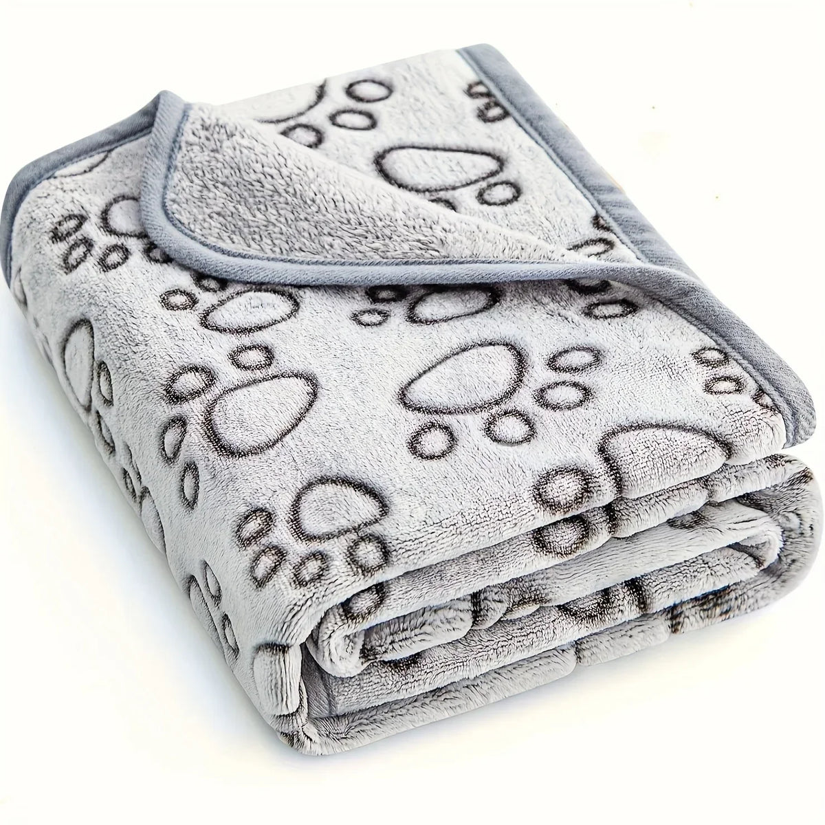 couverture animaux compagnie coton doux gris clair gris foncé imprimé pattes moderne confortable chiens