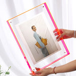 cadre photo moderne acrylique transparent visibles orange bleu vert rose marron minimalisteintérieurDecorationMuraleSalleAMainBureau