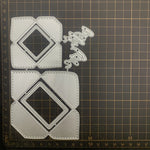 étiquettes scrapbooking blancs motifs floraux rectangles dentelées diy papier cartonné