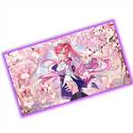 tapis jeu animes fleurs cerisier rose blanc violet fond uni opacité
