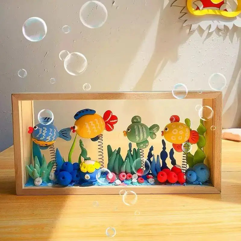 boîte lumineuse transparente moderne bois naturel blanc câble usb 26cm 13cm 6cm