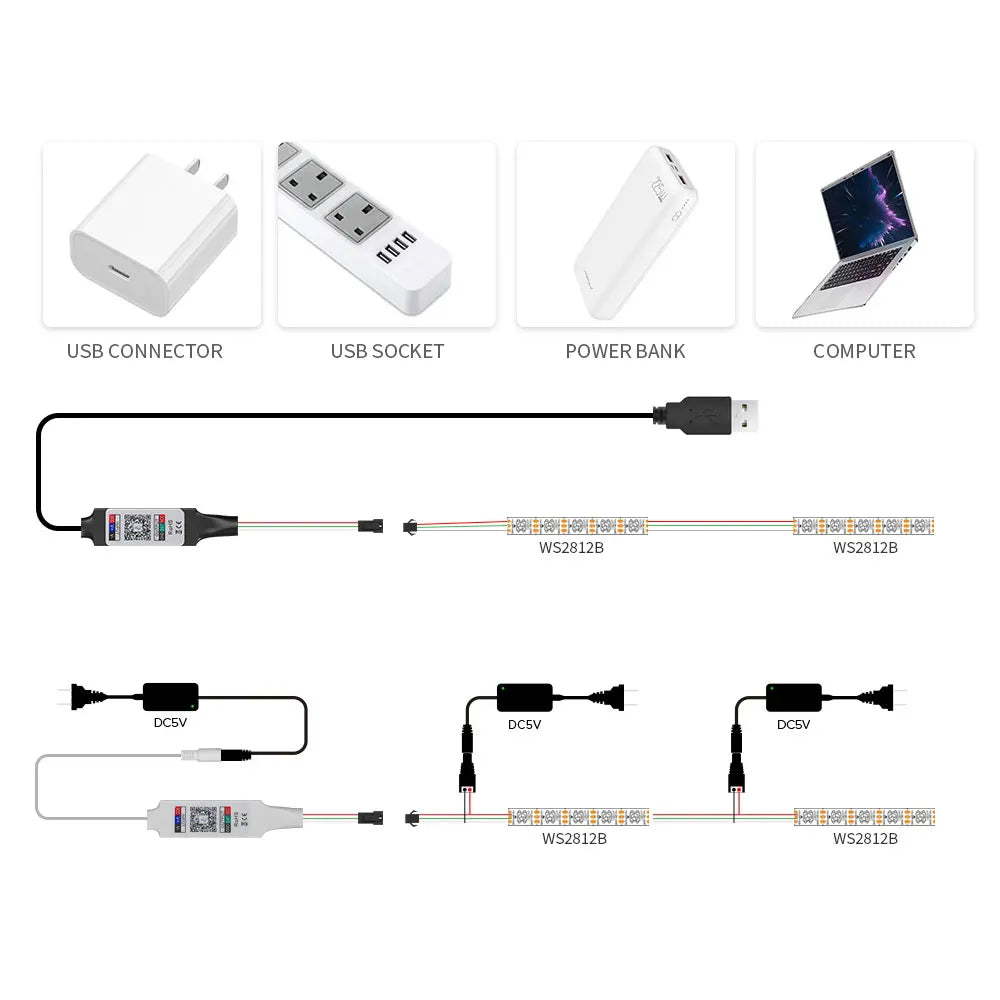barre lumineuse led bluetooth controle app télécommande blanc moderne 524v