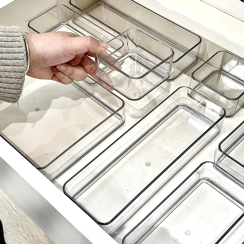 Boîte de rangement transparente pour salle de bain organisateur maquillage