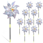 soufflet oiseaux girouette argent arc ciel extérieur décoration jardin ludique fixe pales holographiques 10