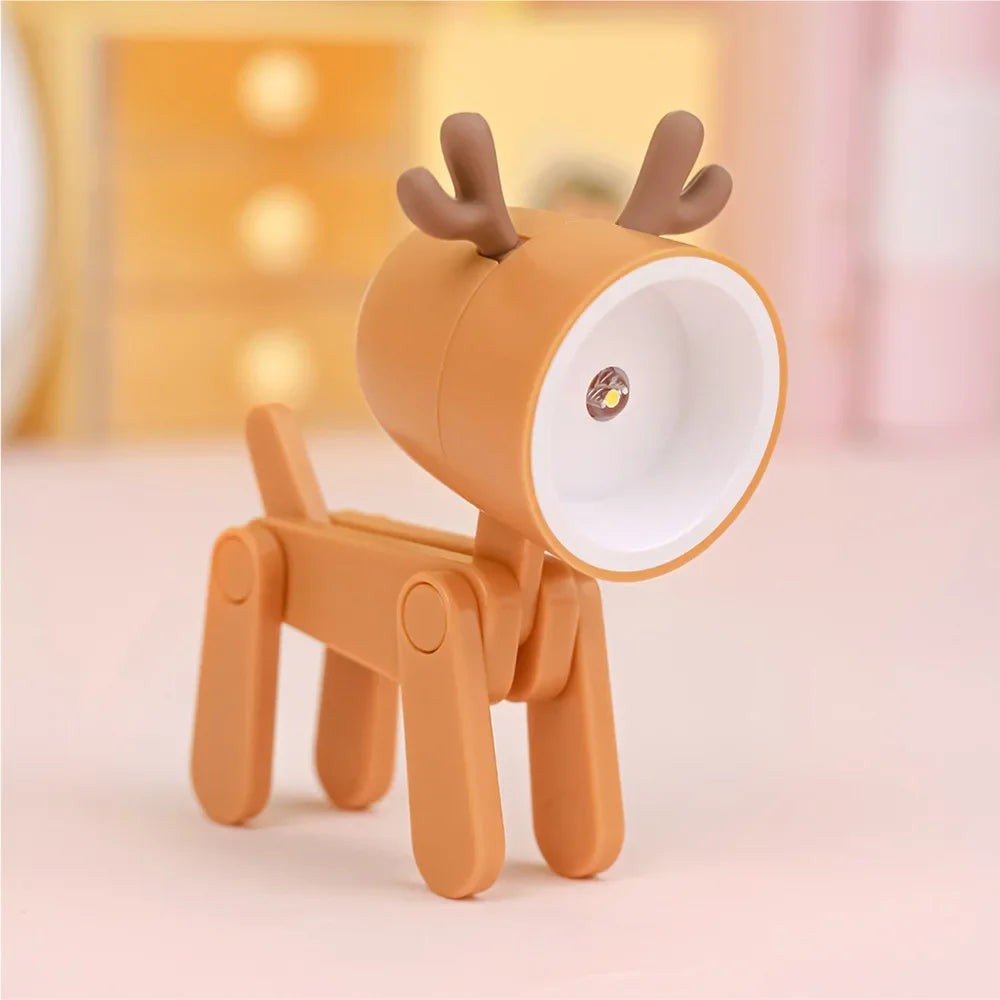 veilleuse pliante animaux chien girafe lampe table bleu jaune rose modernes clips