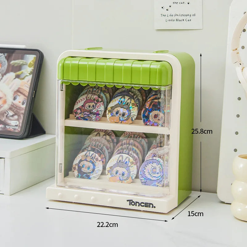 présentoir mural figurines animaux motifs colorés moderne blanc rose jaune vert suction salon chambre