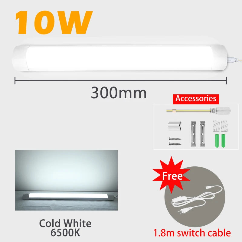 lampe led moderne blanc plug in 10w 220v tube super lumineux commutateur 1.8m chambre