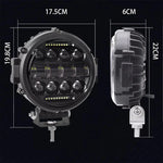 projecteur led phare noir moderne robuste diodes alignées cable ip67