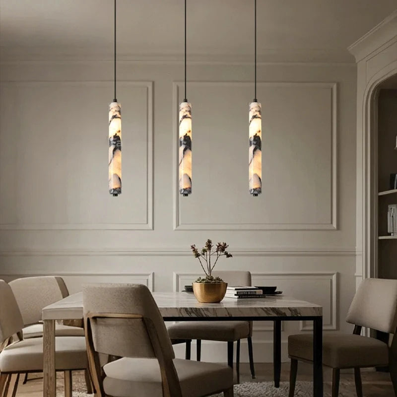 Lampe suspendue marbre moderne blanc noir beige salon chambre 28cm haute qualité
