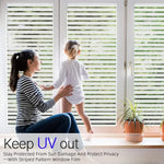film fenêtre adhésif rayures horizontales blanc gris moderne isolation thermique uv protection DIY
