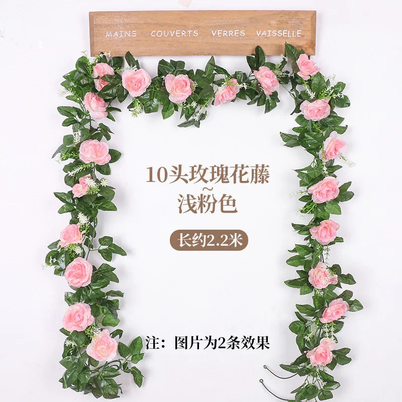 guirlande fleurs artificielles blanches roses décoratives intérieur mariage anniversaire baby shower