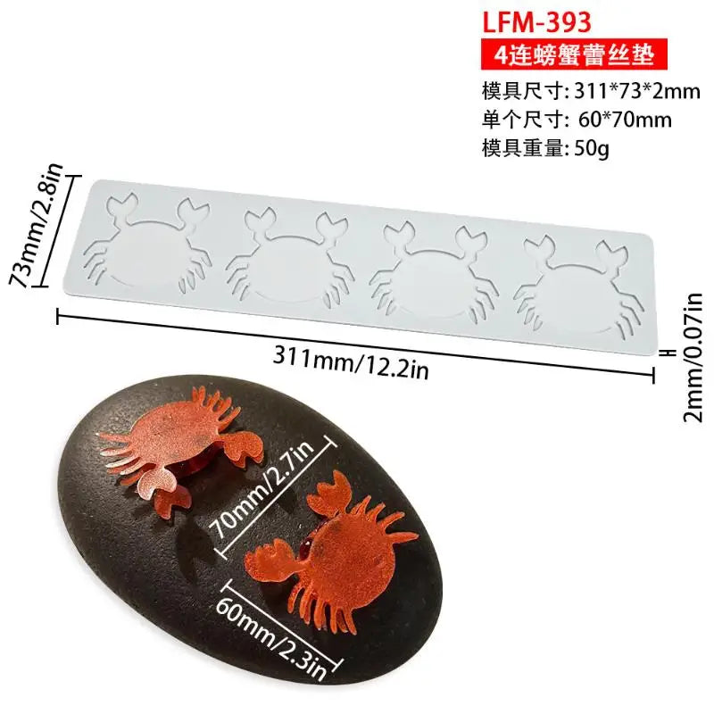 moules gâteau silicone motifs crustacés gris clair modernes décoration sucrerie