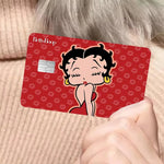 autocollants cartes bancaires waterproof dessin animé betty boop romantique rébellions pop art papier adhésif