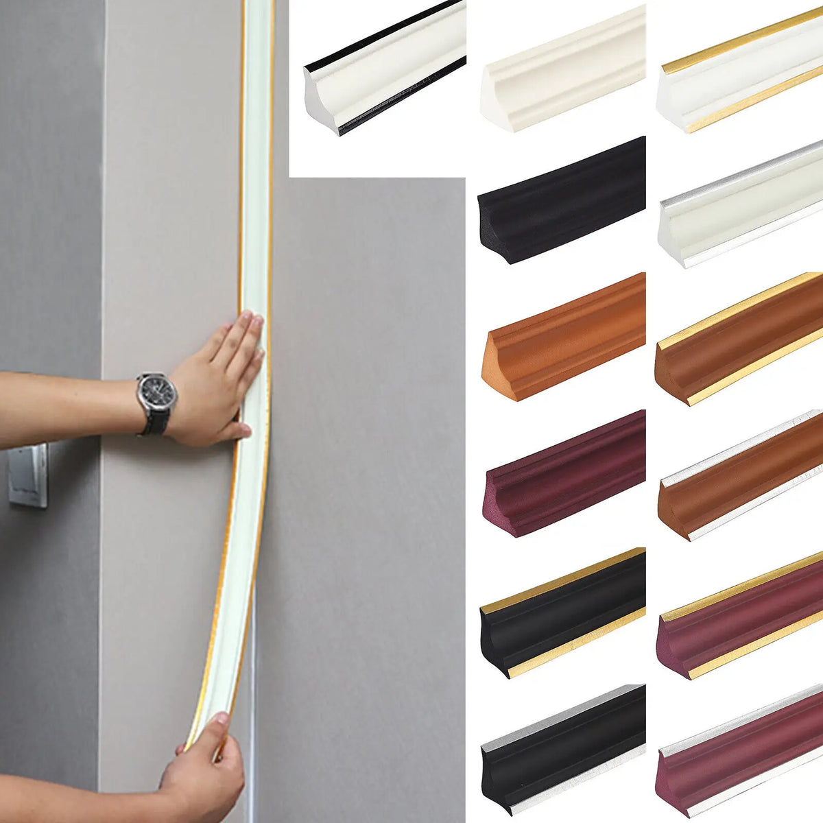 Bande moulure autocollante angle intérieur protection mur