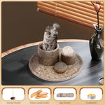 brûleur encens céramique rustique support palo santo sauge decoration maison artisanal moderne