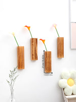 vases muraux bois grain moderne décoration murale art wall hanging