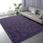 tapis violet doux peluche polyester antidérapant moderne salon chambre decorative rectangle