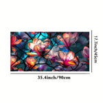 film décoratif fleurs feuilles multicolore adhésif opacité art deco vitrail maison fenêtre 45cm 90cm