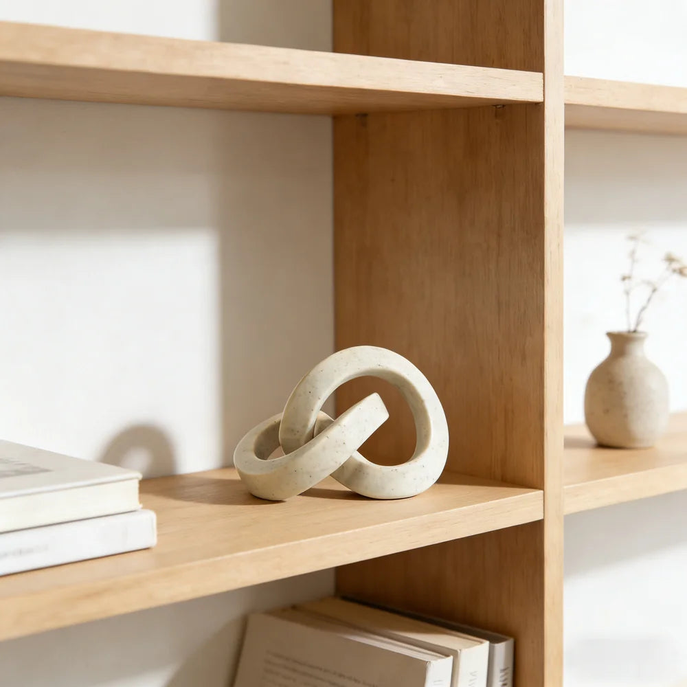 décoration moderne minimaliste résine beige clair entrelacs annelés salon chambre abstraite