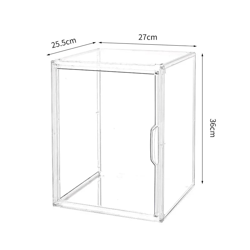 boîte rangement transparente pliable acrylique moderne figurines pièces organisateur jouets display storage box
