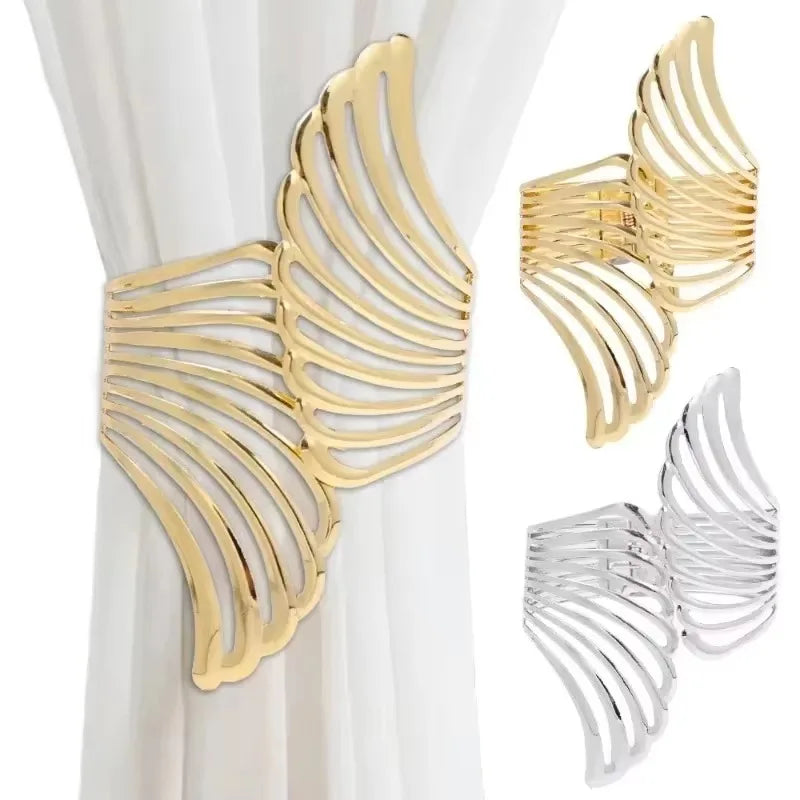 anneaux serviette or oiseau argent plumes moderne élégant adhésif
